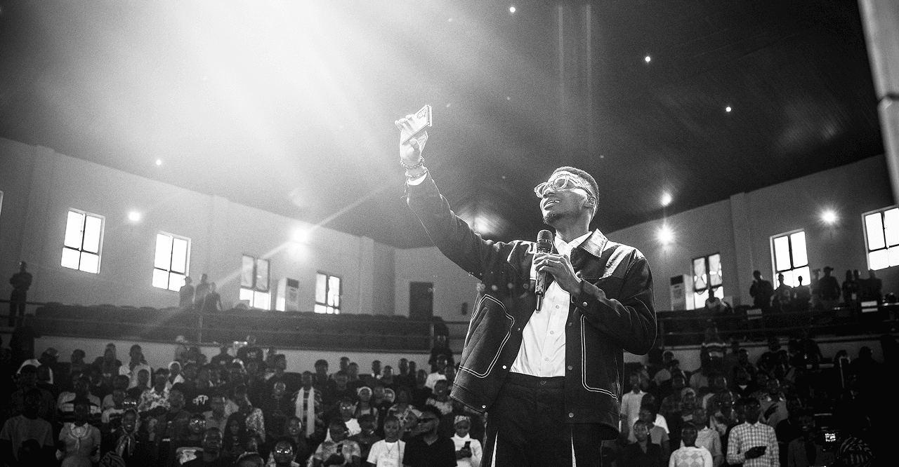 KAMP conference speaker addressing students